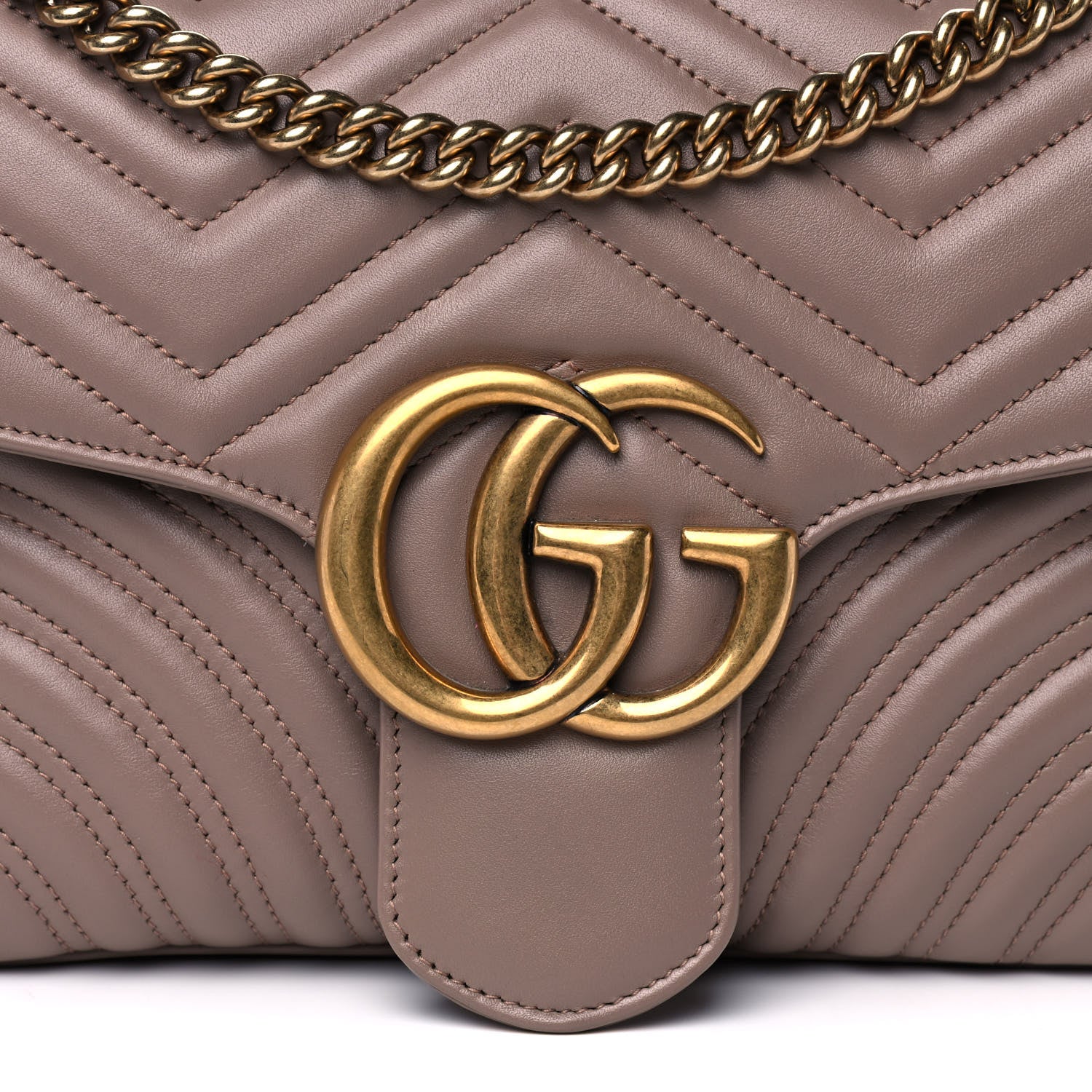 Gucci Calfskin Matelasse Medium GG Marmont Shoulder Bag Porcelain Rose 9 of 11