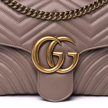 Gucci Calfskin Matelasse Medium GG Marmont Shoulder Bag Porcelain Rose 9 of 11
