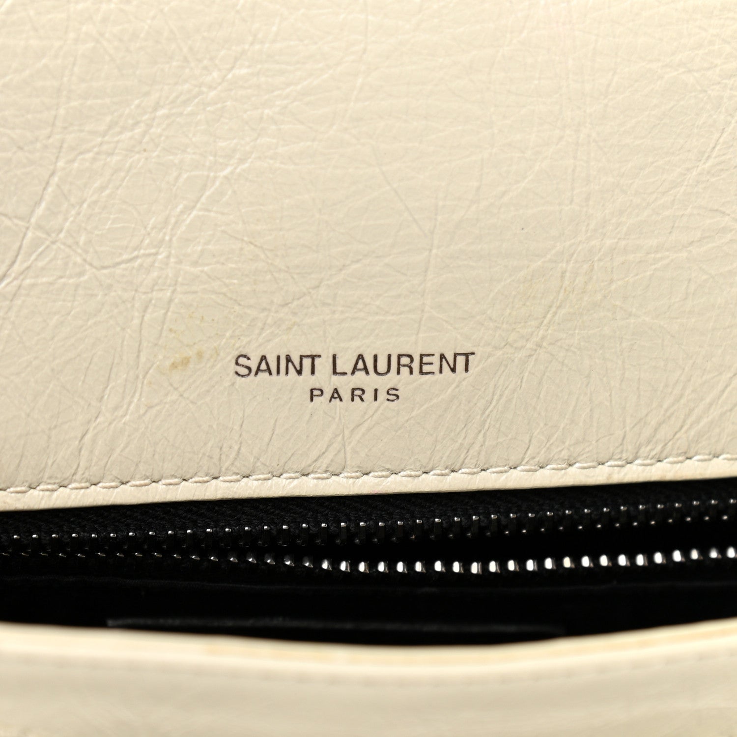Saint Laurent Crinkled Calfskin Matelasse Monogram Medium Niki Chain Satchel Ivory 6 of 13