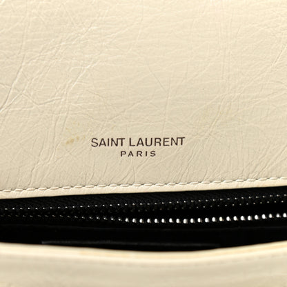 Saint Laurent Crinkled Calfskin Matelasse Monogram Medium Niki Chain Satchel Ivory 6 of 13