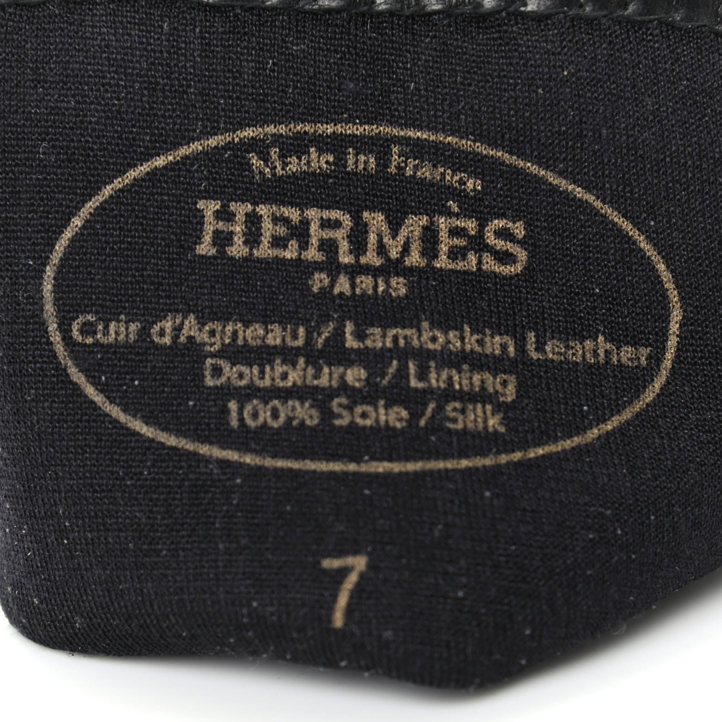 Lambskin Soya Kelly Lock Gloves 7 Black