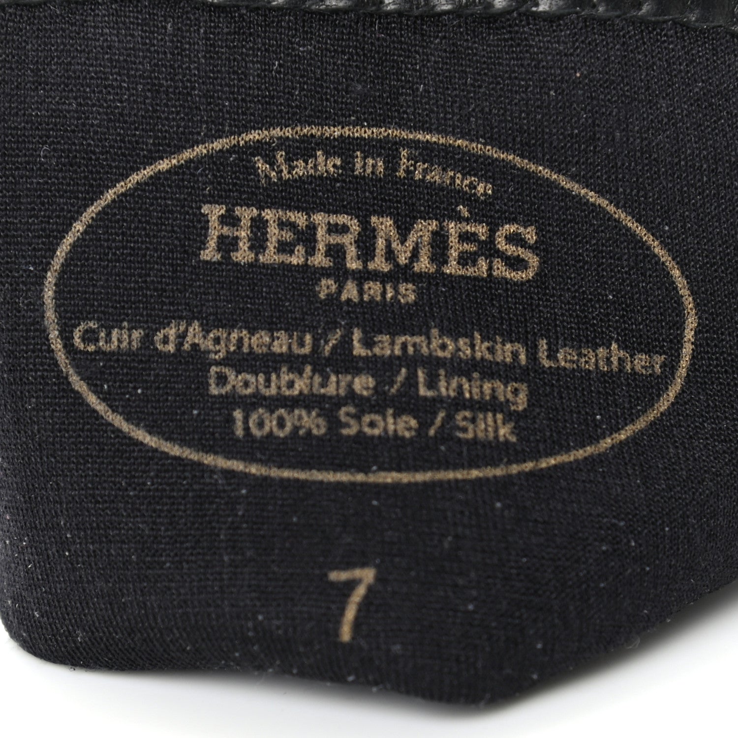 Hermes Lambskin Soya Kelly Lock Gloves 7 Black 3 of 6