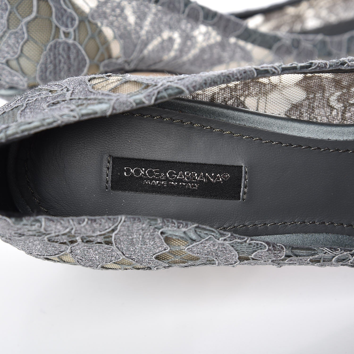 Dolce & Gabbana Lace Embellished Rosa Pumps 40 Grey 9 of 9
