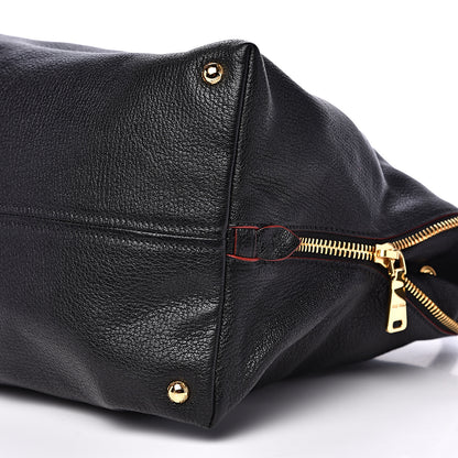 Miu Miu Goatskin Madras Zip Tote Black 11 of 12
