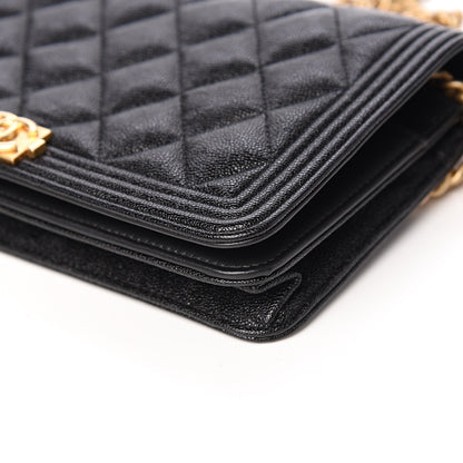Chanel Caviar Quilted Boy Wallet On Chain WOC Black 9 of 11
