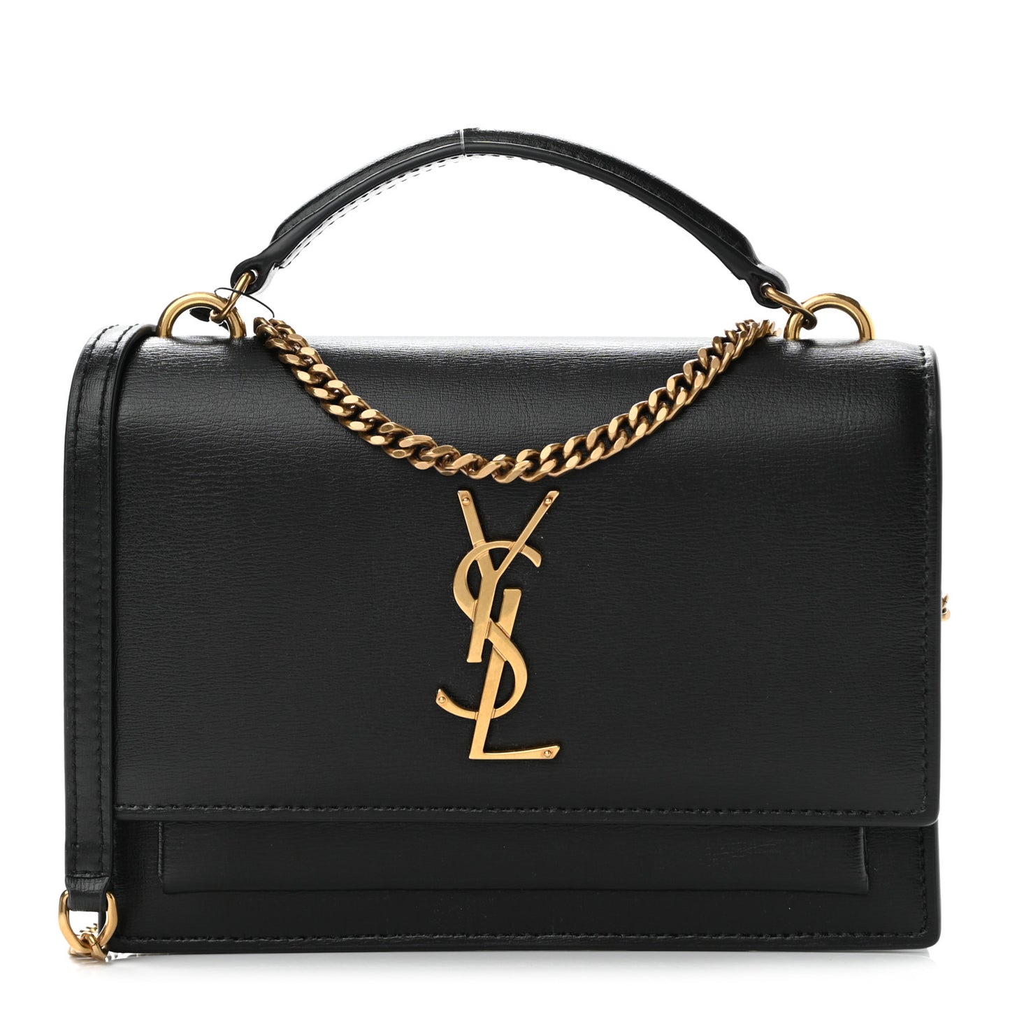 Calfskin Monogram Sunset Chain Wallet Black