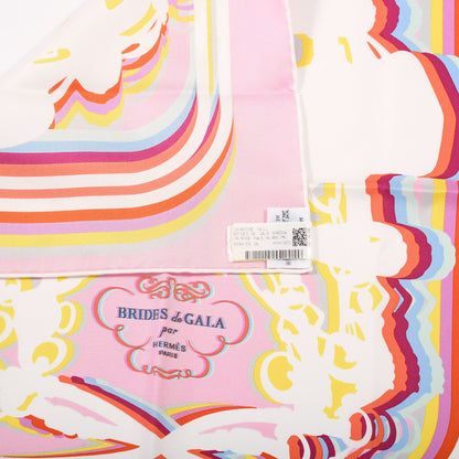 Hermes Silk Brides De Gala Shadow Pocket Square Rose Pale Blanc 4 of 4