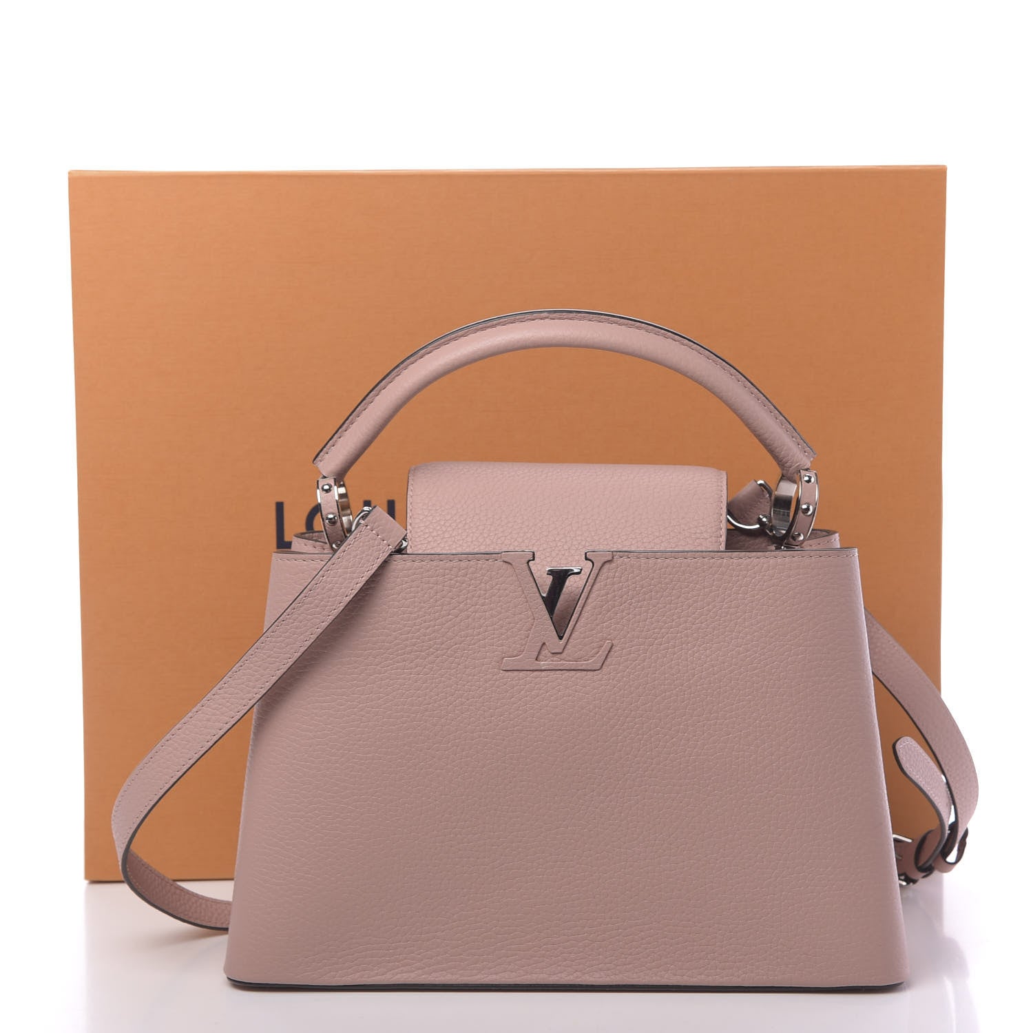 Louis Vuitton Taurillon Capucines PM Magnolia 10 of 10