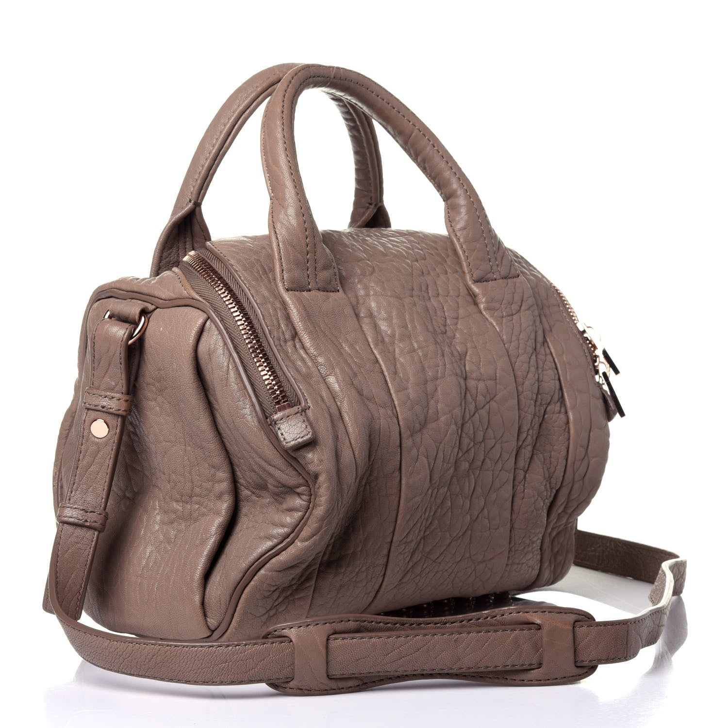 Alexander Wang Pebbled Lambskin Rockie Latte Rose Gold Hardware 2 of 9