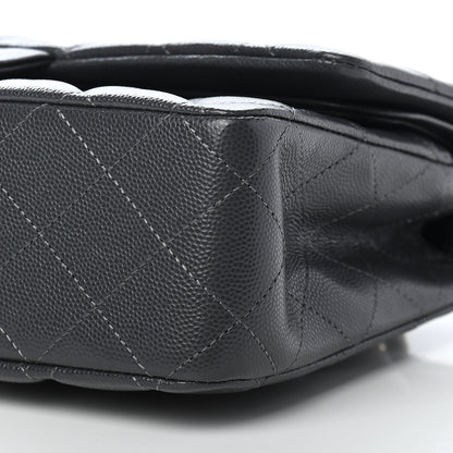 Chanel Caviar Quilted Medium Double Flap Dark Grey 9 of 11