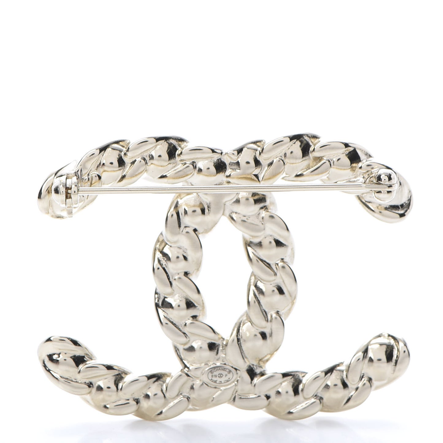 Crystal Pearls Coronation CC Brooch Gold