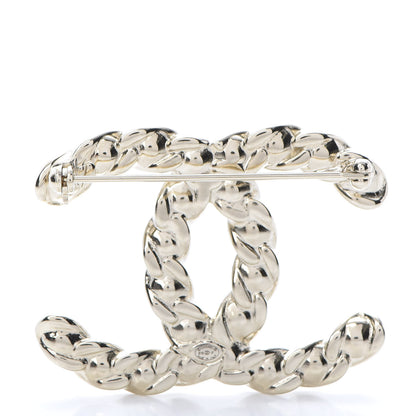 Chanel Crystal Pearls Coronation CC Brooch Gold 3 of 5