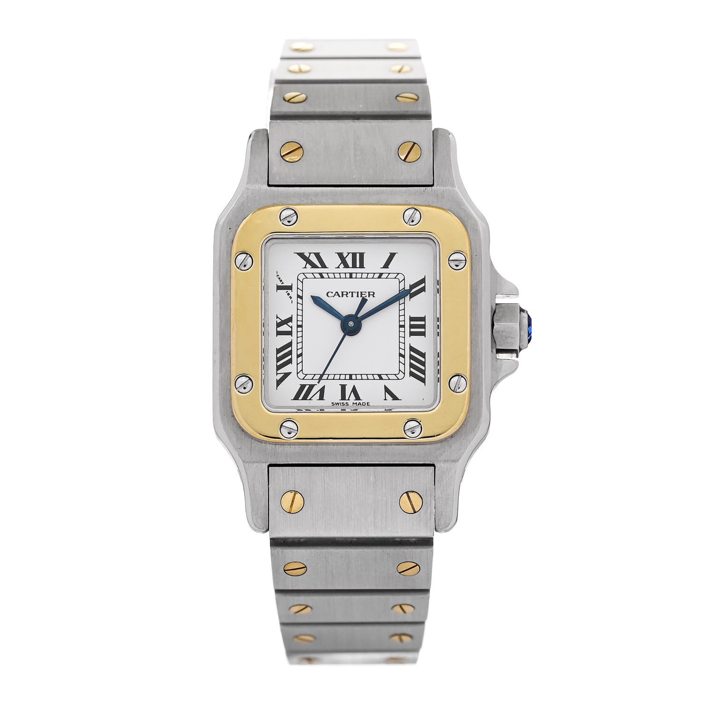 Stainless Steel 18K Yellow Gold 24mm Santos De Cartier Galbee Automatic Watch