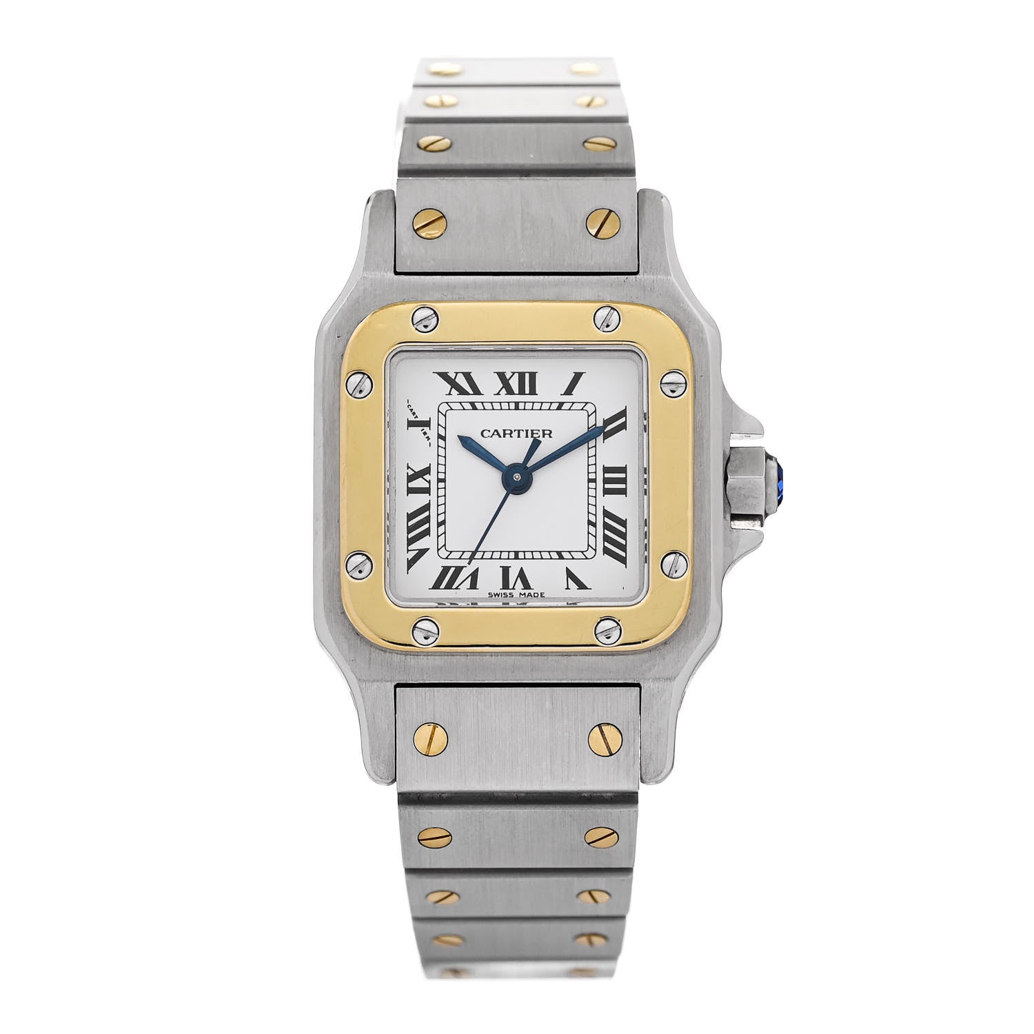 Cartier Stainless Steel 18K Yellow Gold 24mm Santos De Cartier Galbee Automatic Watch 1 of 4