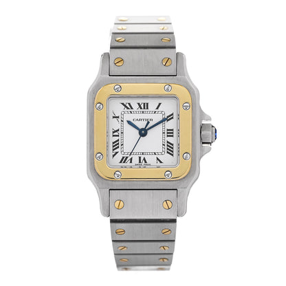 Cartier Stainless Steel 18K Yellow Gold 24mm Santos De Cartier Galbee Automatic Watch 1 of 4