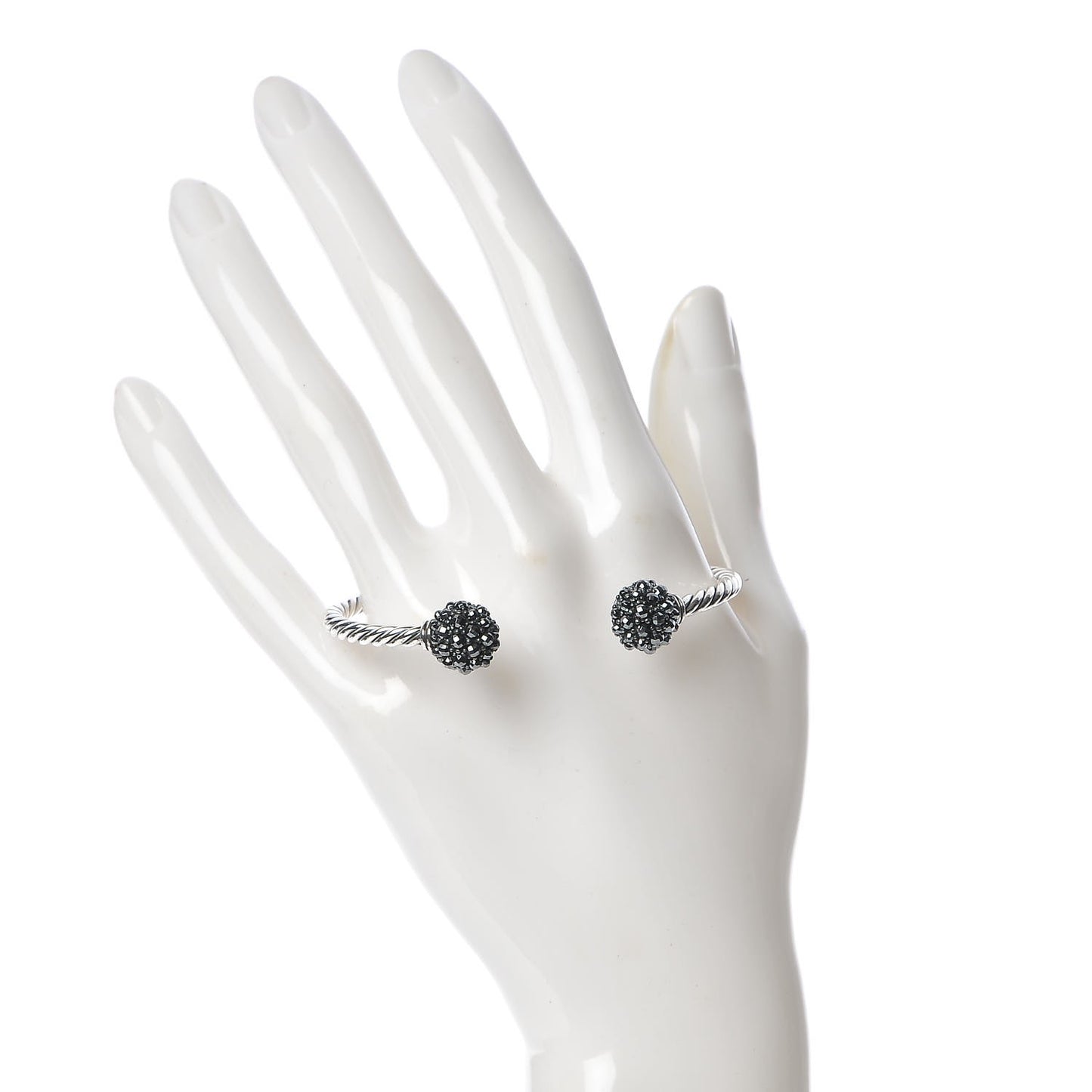 Sterling Silver Hematite Osetra Cuff Bracelet