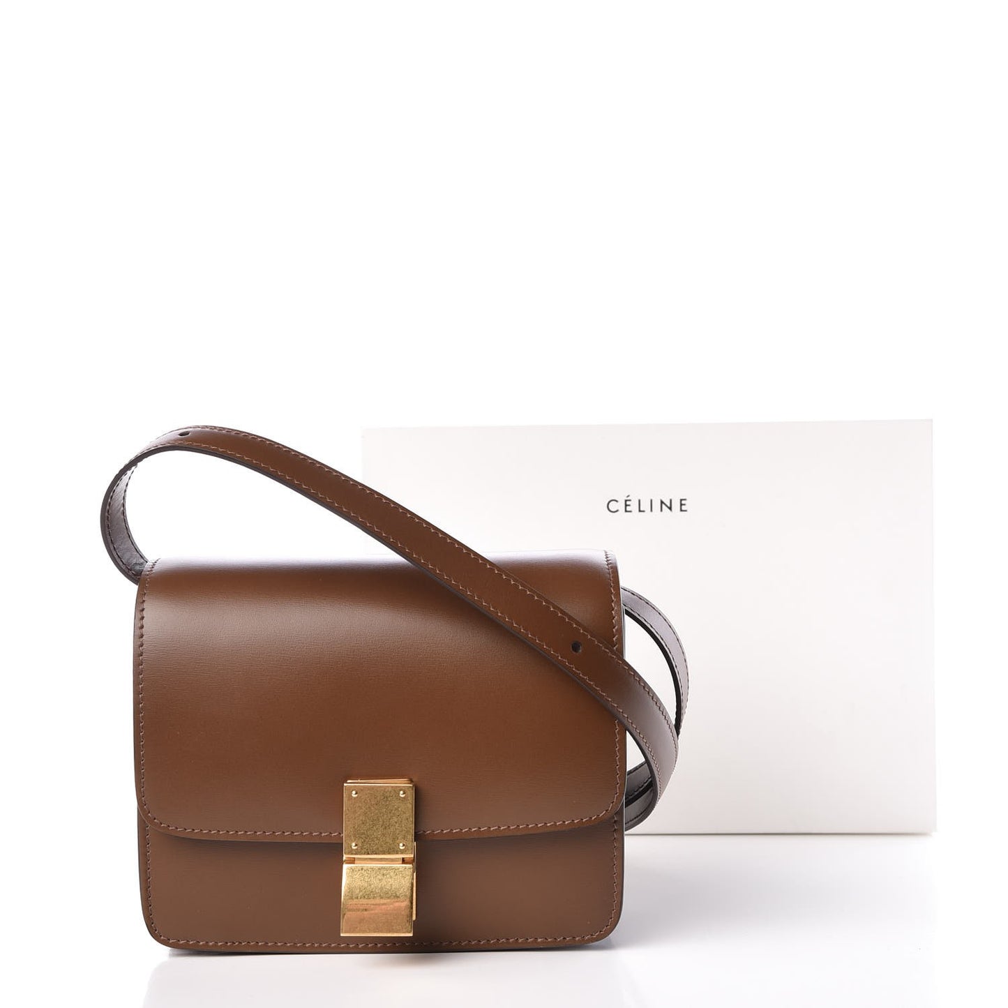 Smooth Calfskin Small Classic Box Flap Bag Camel