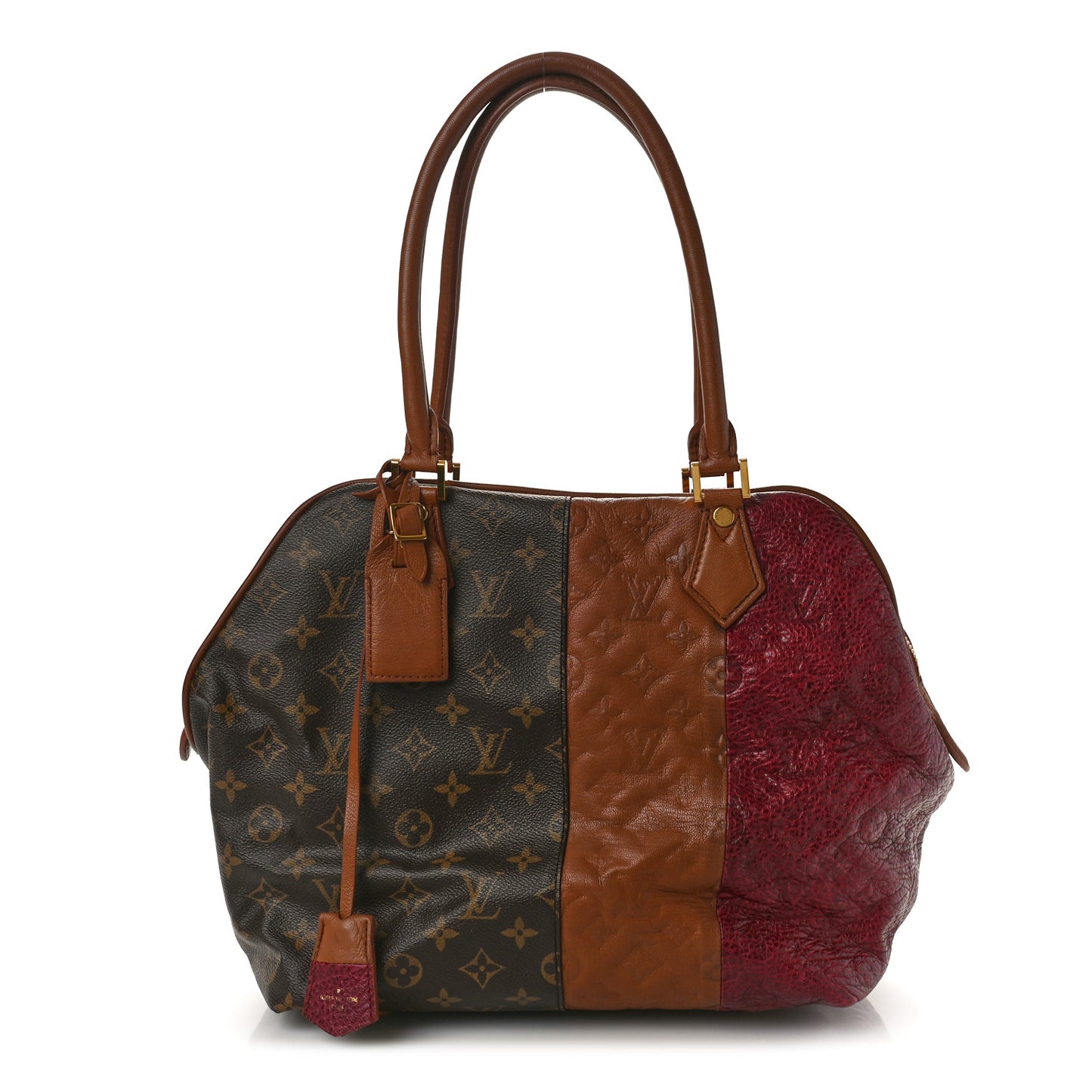 LOUIS VUITTON Monogram Stripes Medium Bag Bordeaux