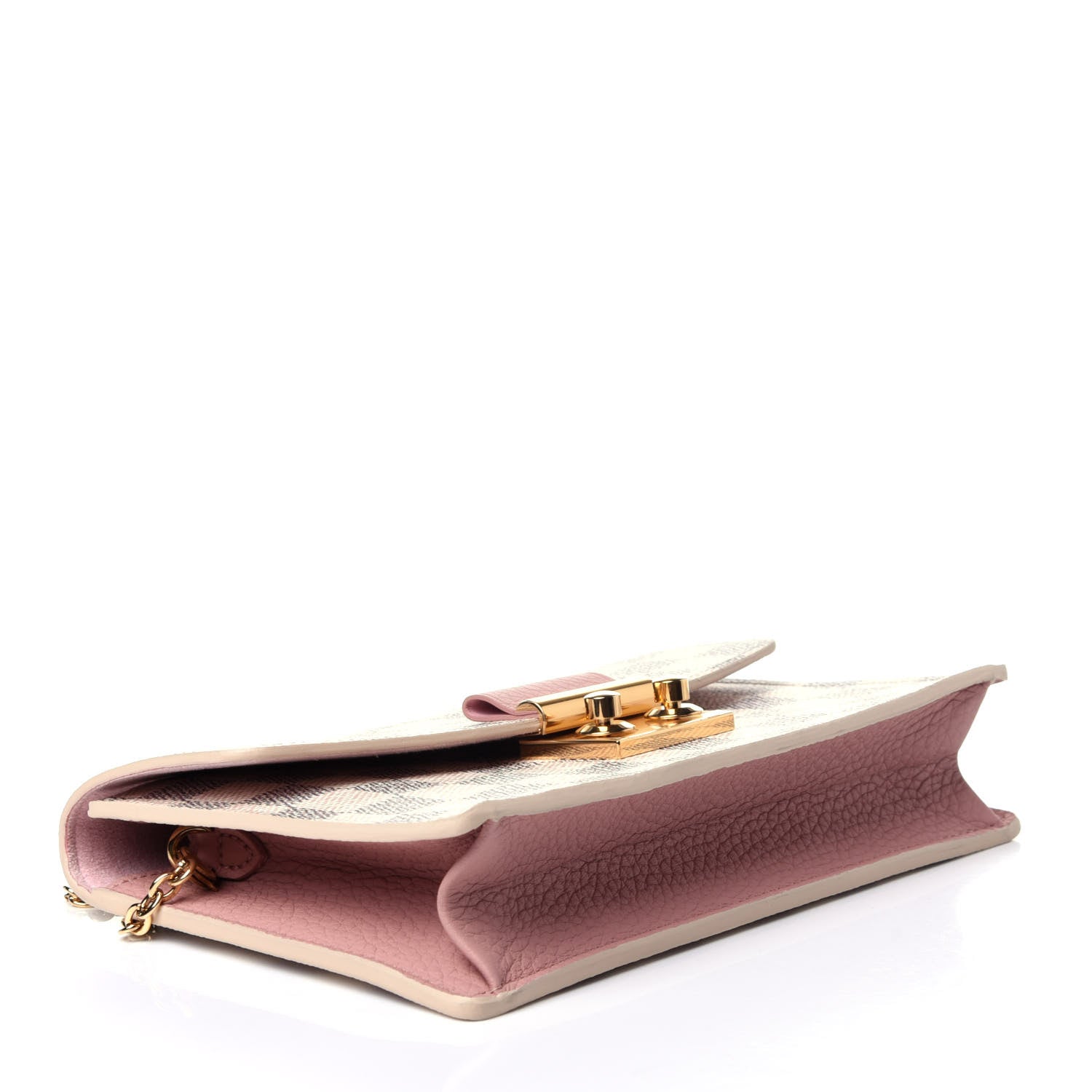 Louis Vuitton Damier Azur Croisette Chain Wallet Rose Ballerine 4 of 11