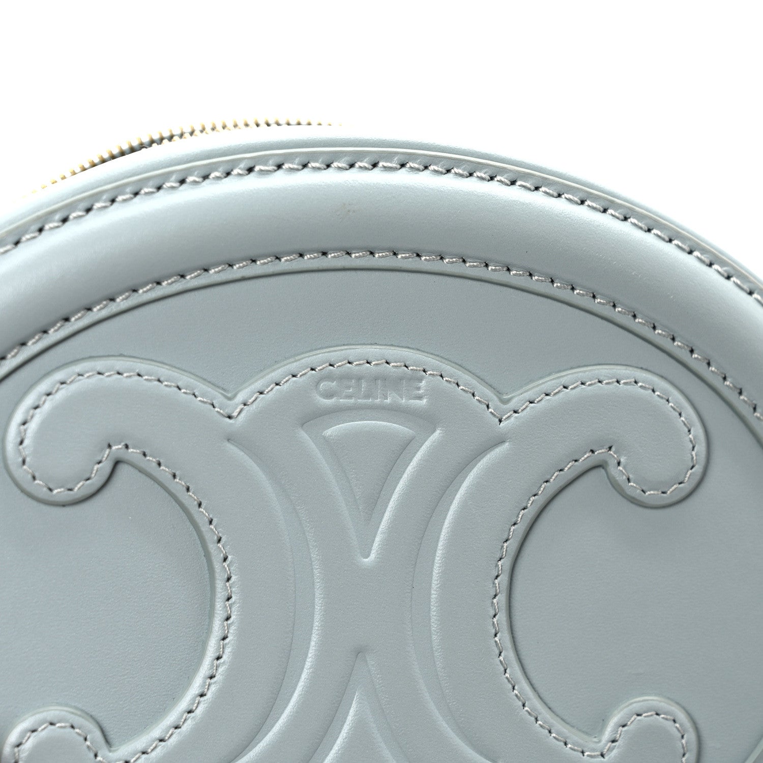 Celine Smooth Calfskin Cuir Small Triomphe Oval Crossbody Purse Ice Blue 5 of 8
