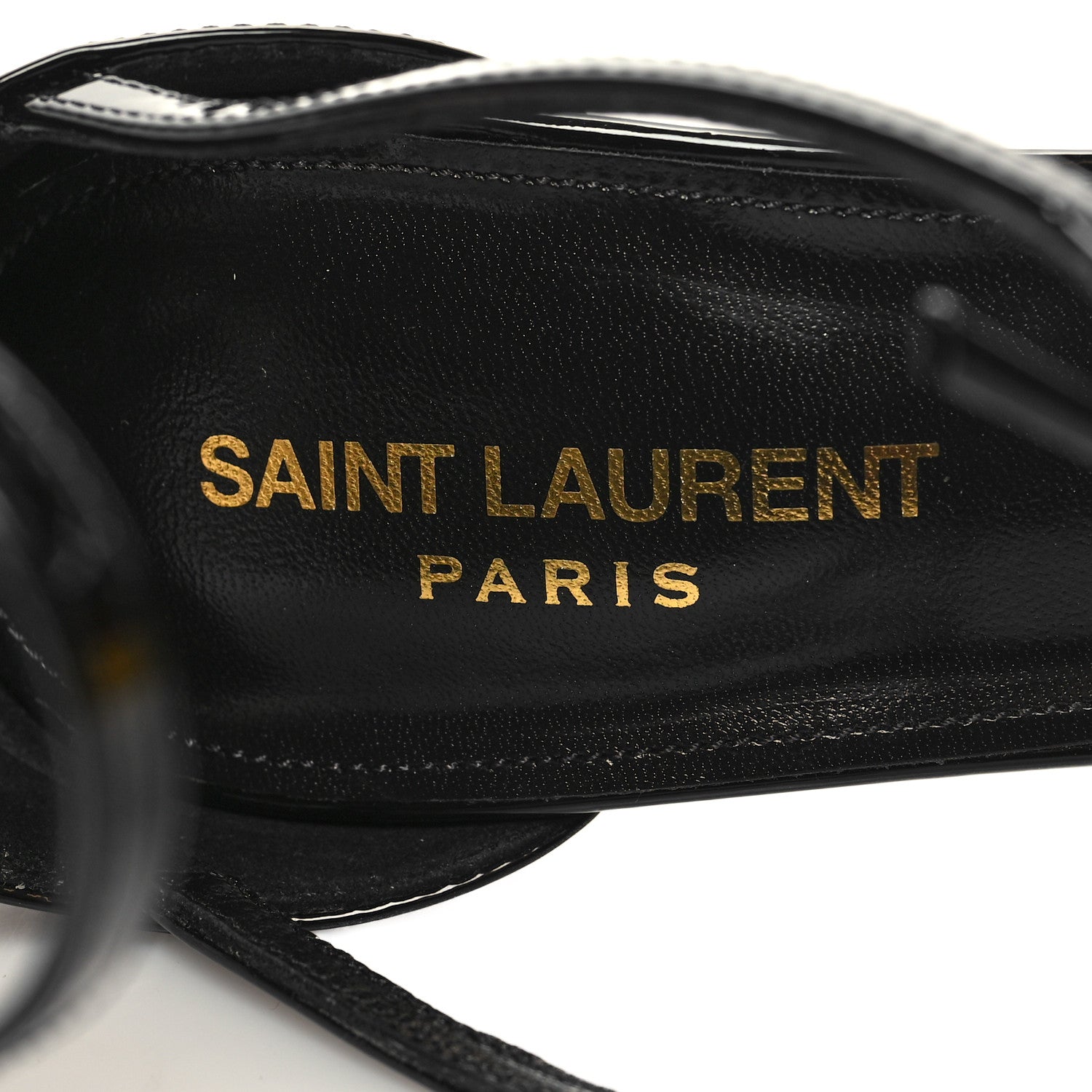 Saint Laurent Patent Cassandra 100 Ankle Strap Sandals 39.5 Black 8 of 9