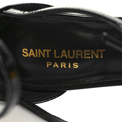 Saint Laurent Patent Cassandra 100 Ankle Strap Sandals 39.5 Black 8 of 9
