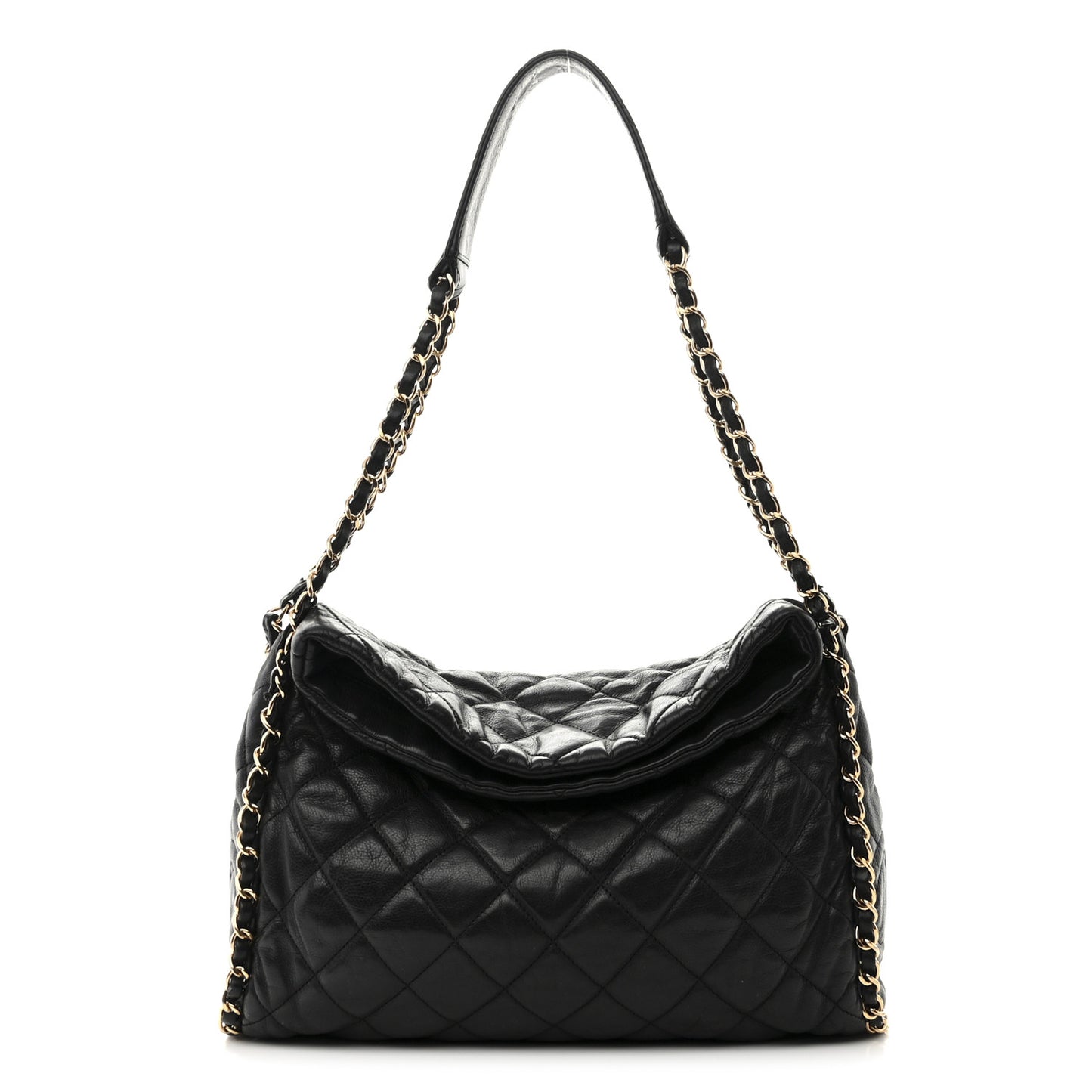 Calfskin Quilted Medium Chain Me Hobo Black
