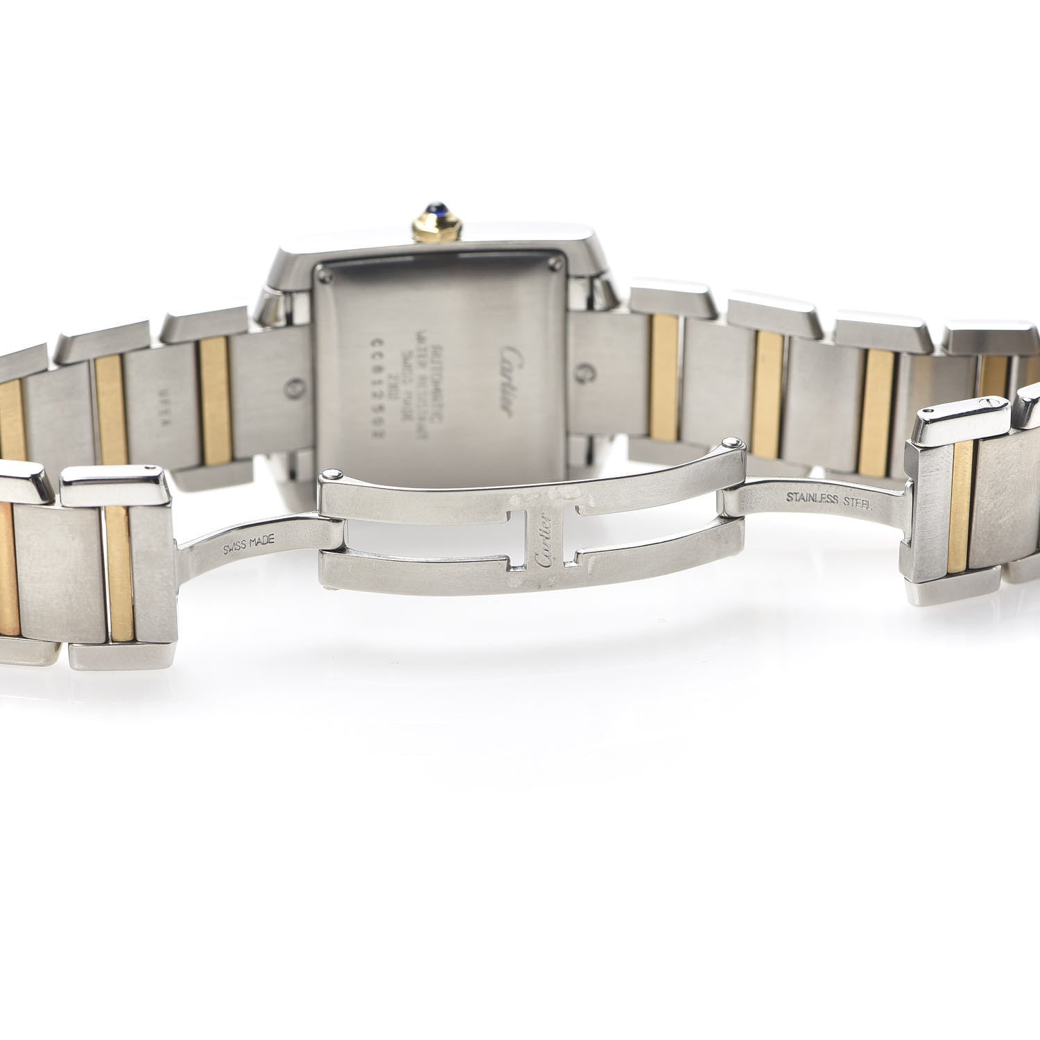 Cartier Stainless Steel 18K Yellow Gold 28mm Tank Francaise Automatic Watch 7 of 7