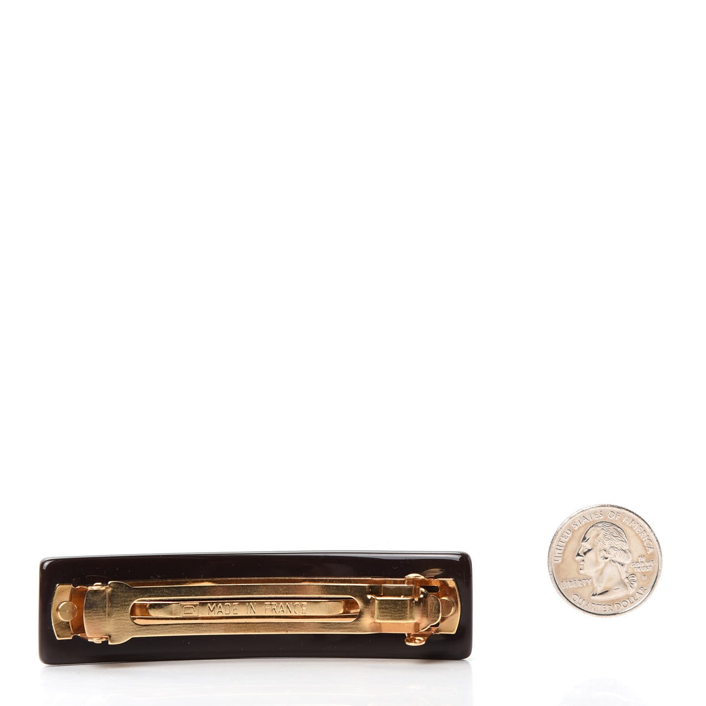Resin Swarovski Crystal Inclusion Barrette GM Marron