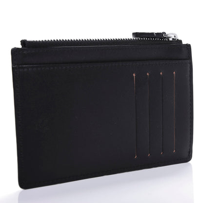 MCM Grained Calfskin Logo Zip Card Case Wallet Black 3 of 6