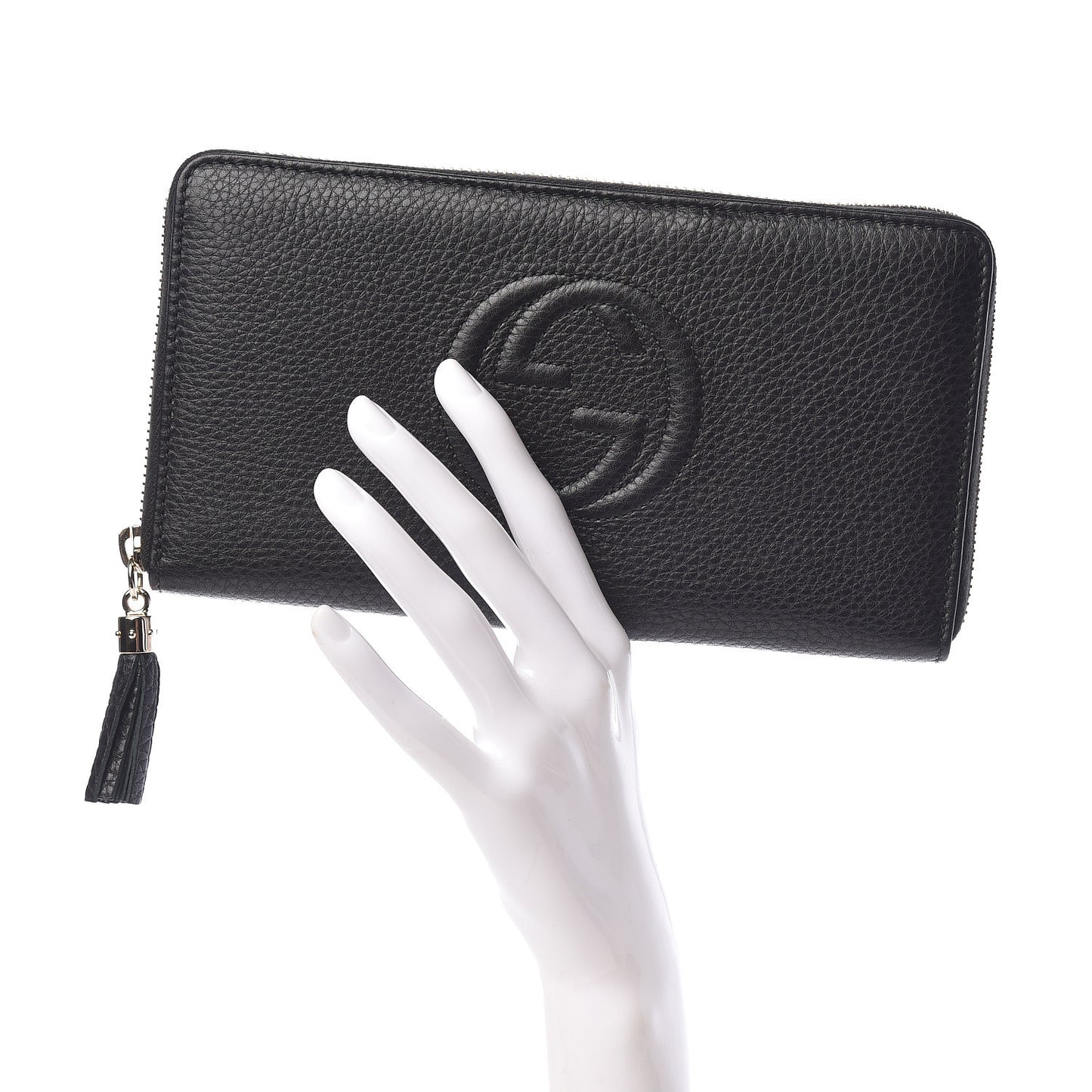 Calfskin Soho Zip Around Wallet Black