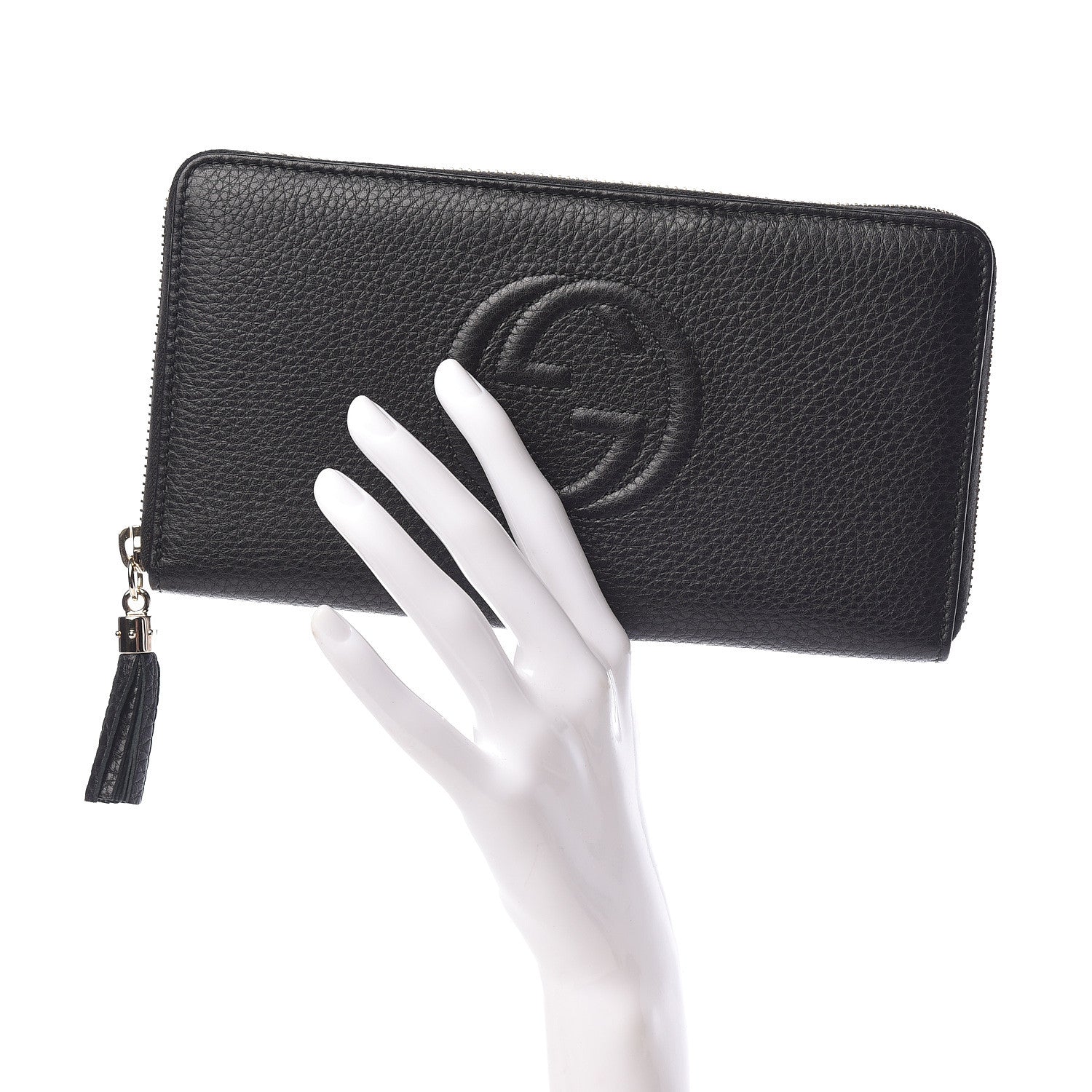 Gucci Calfskin Soho Zip Around Wallet Black 2 of 8