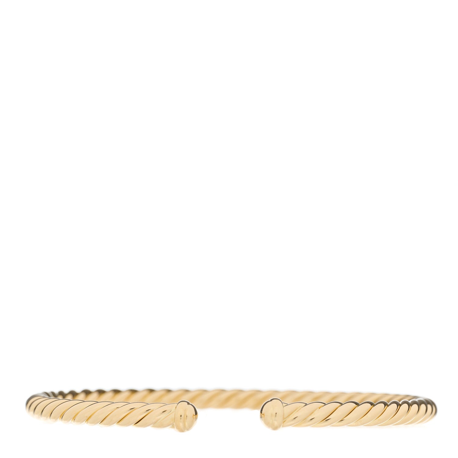 David Yurman 18K Yellow Gold 4mm Cablespira Bracelet 2 of 3