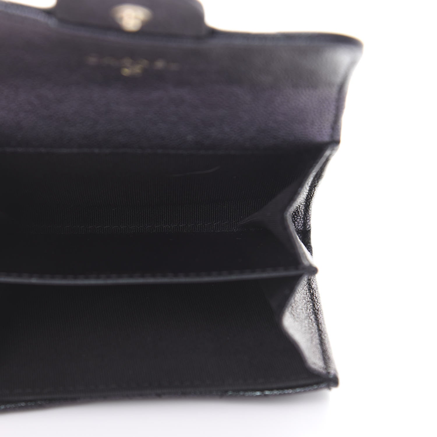 Chanel Iridescent Caviar Quilted Flap Card Holder Wallet Black 5 of 9