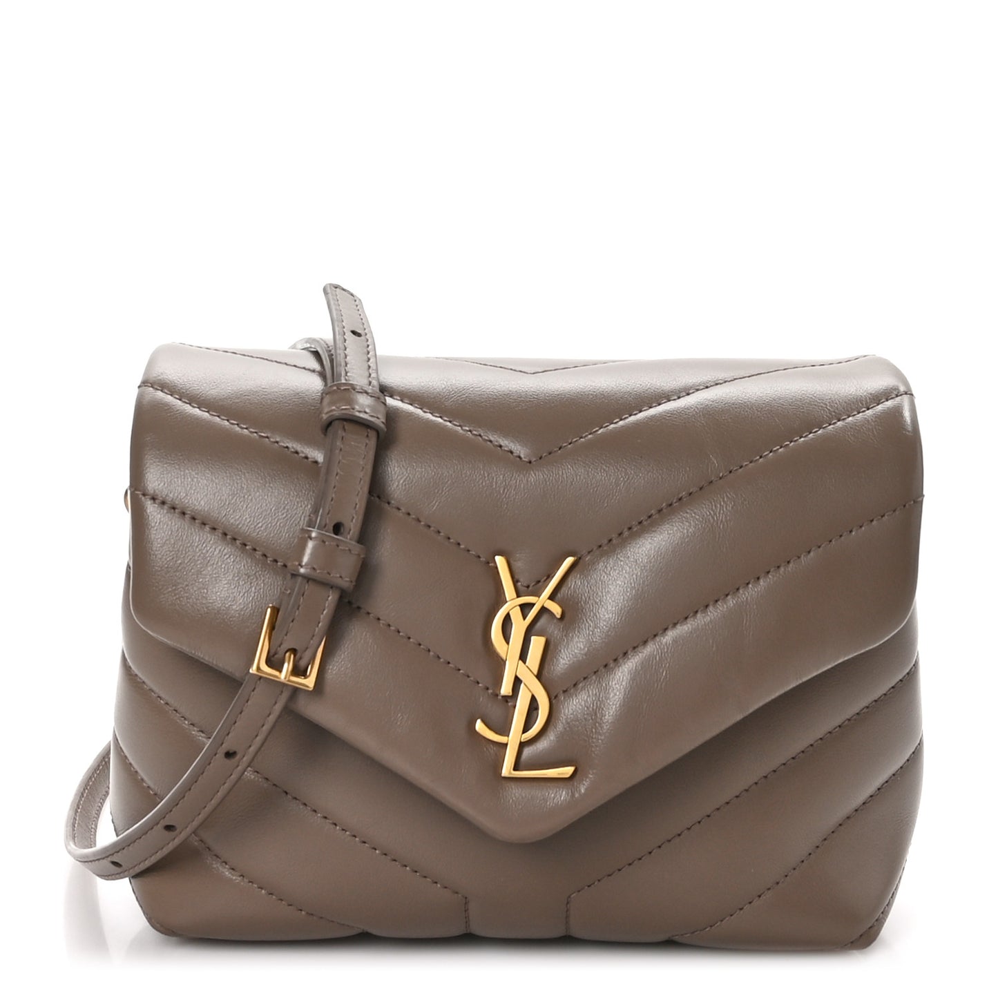 Calfskin Y Quilted Monogram Toy Loulou Crossbody Bag Taupe