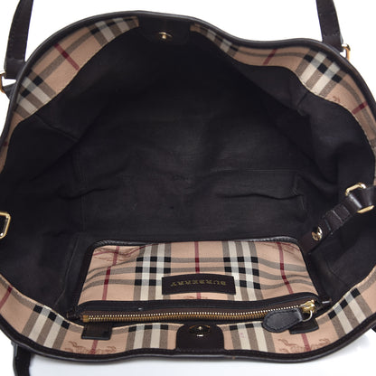 Burberry Haymarket Check Small Canterbury Tote Chocolate 5 of 17