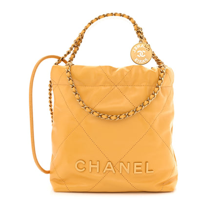 Chanel Shiny Calfskin Quilted Mini Chanel 22 Yellow 1 of 10