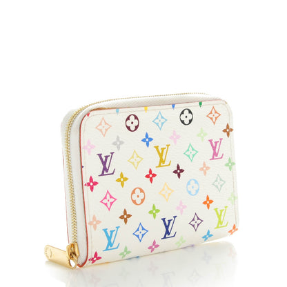 Louis Vuitton Monogram Multicolor Zippy Coin Purse Wallet White Litchi 4 of 7