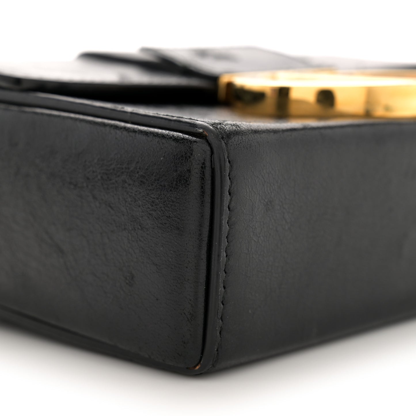 Crackled Lambskin 30 Montaigne Box Bag Black