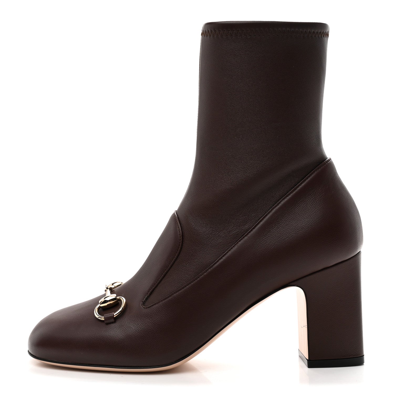 Gucci Nappa Horsebit Ankle Boots 39 New Chocolate 1 of 9