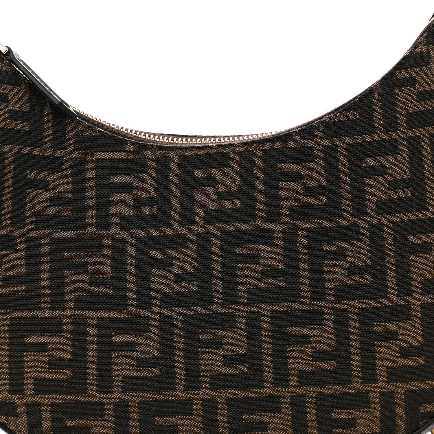 Fendi Fabric Jacquard Vitello Grace FF 1974 Small Fendigraphy Hobo Bag Tobacco Moro Ebano 8 of 10