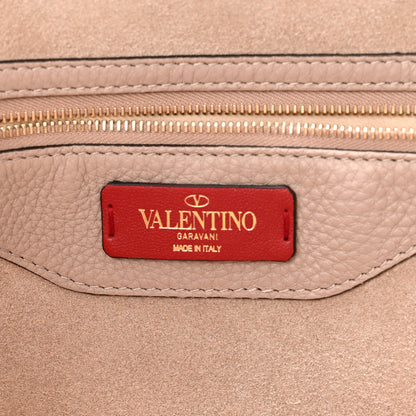 Valentino Garavani Grained Calfskin Rockstud Shoulder Tote Poudre 6 of 8