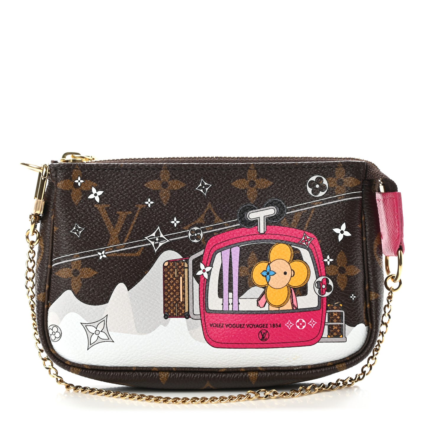 Monogram 2019 Christmas Animation Mini Courchevel Pochette Accessories Fuchsia