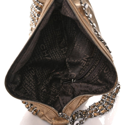 Chanel Metallic Lambskin Triple Chain Hobo Gold 5 of 12