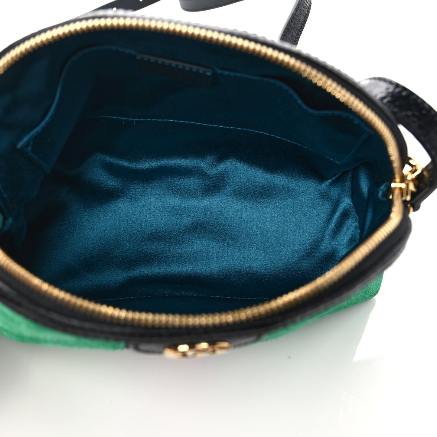 Suede Patent GG Web Small Ophidia Dome Shoulder Bag New Shamarock Black