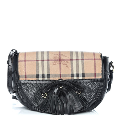 Burberry Haymarket Check Maydown Crossbody Bag Black 1 of 13