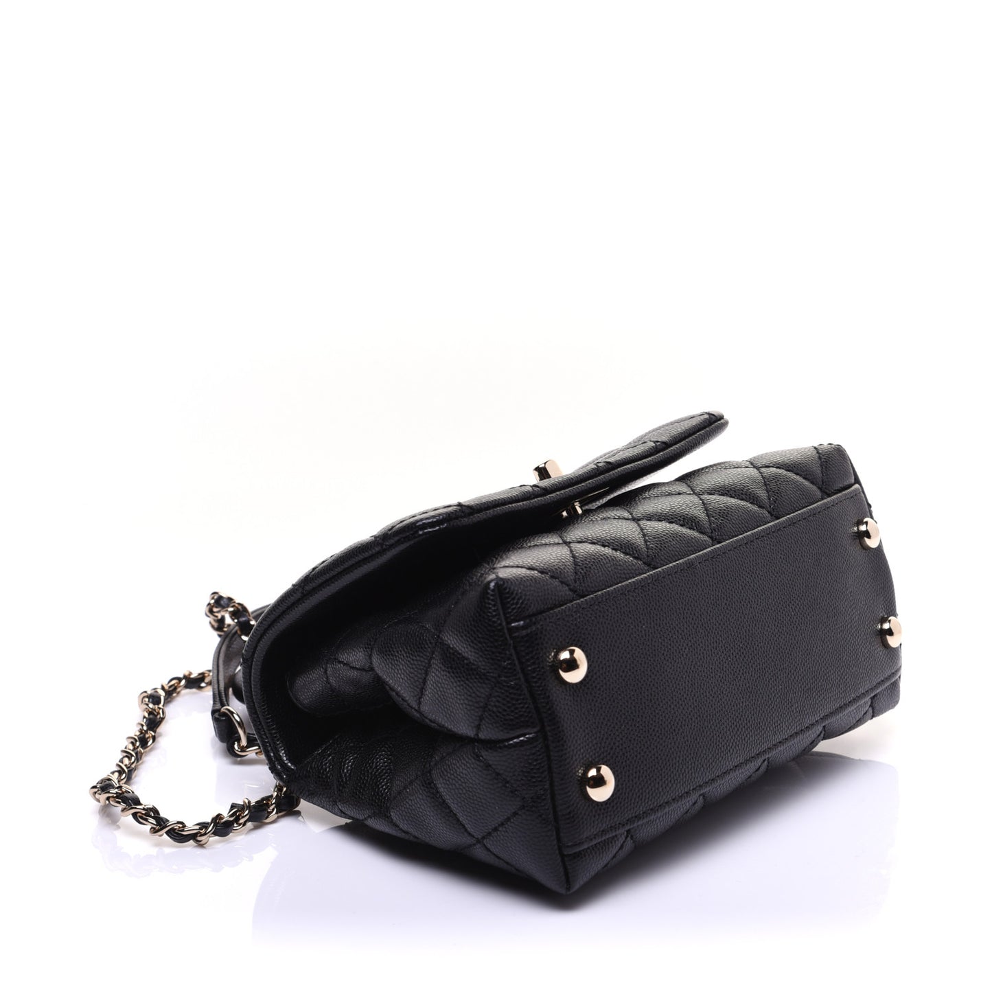 Caviar Quilted Extra Mini Coco Handle Flap Black