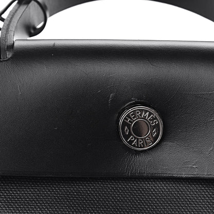 Hermes Toile H Berline Vache Hunter Herbag Zip PM 31 Black Ecru 11 of 18