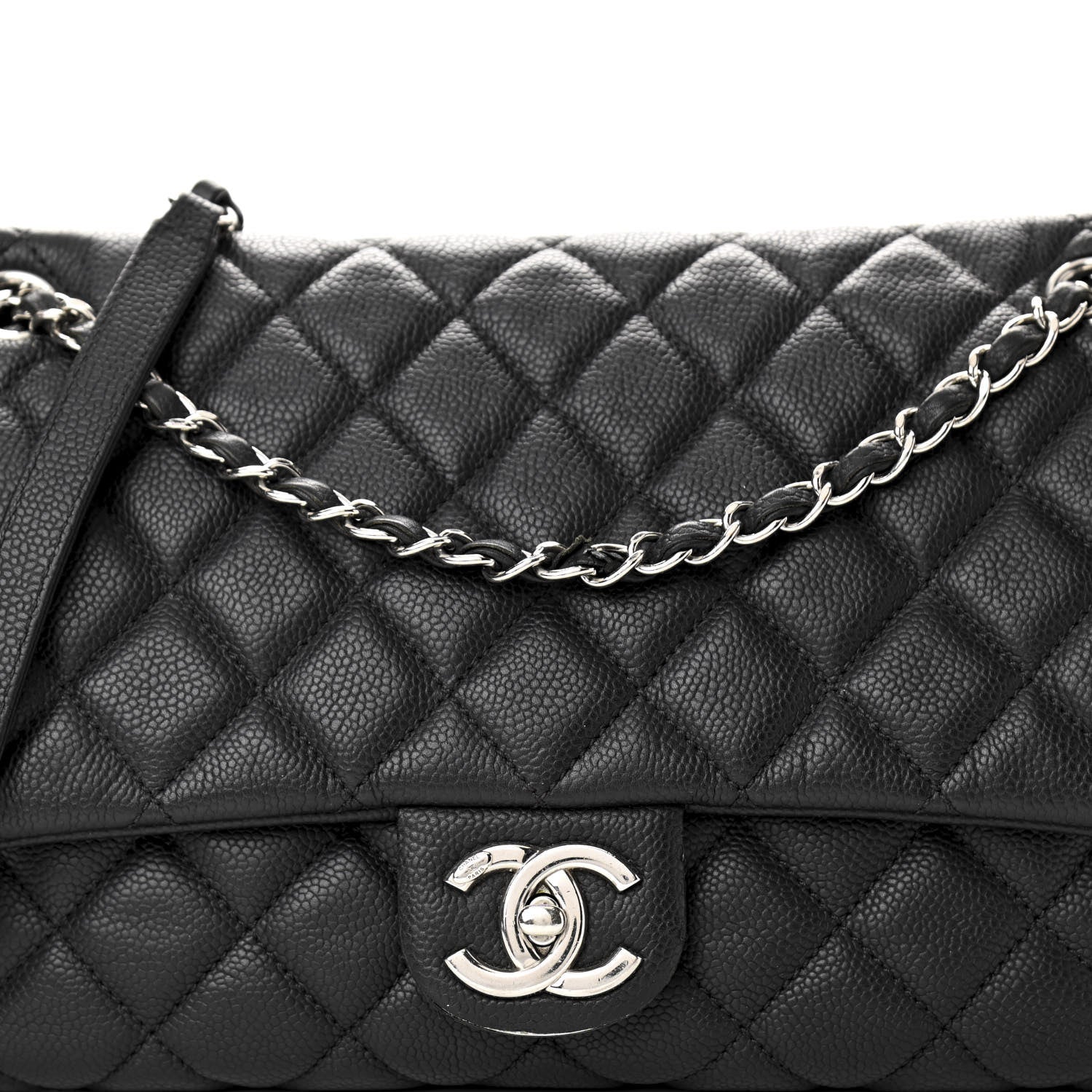 Chanel Caviar Quilted Jumbo Easy Flap Black 7 of 12