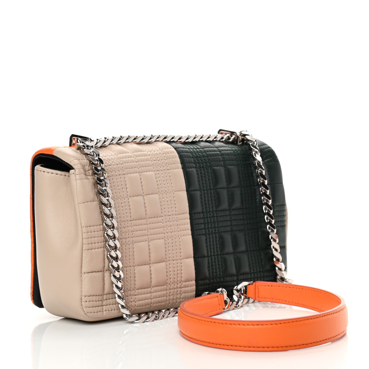 Burberry Lambskin Quilted Small Lola Bag Bright Red Orange 3 of 11